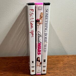 Lot of 3 DVDs - P.S.I Love You, Bride Wars, Something Borrowed